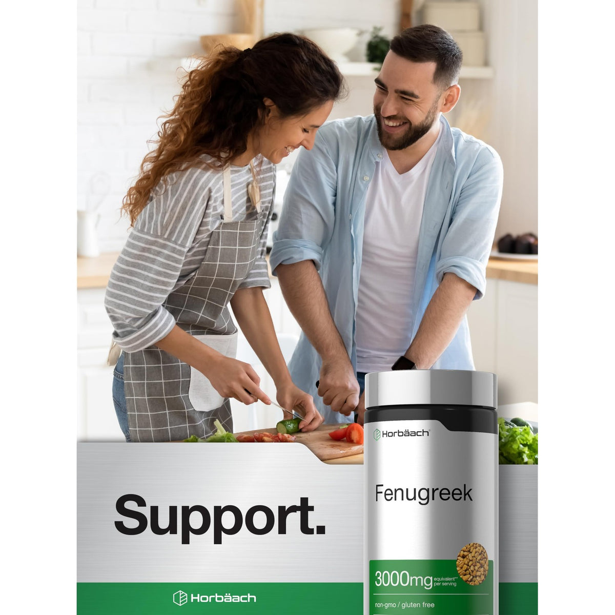 Horbäach Fenugreek Capsules | 150 Count | Non-GMO & Gluten Free Extract