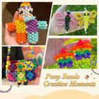 4800PCS Pony Beads Bulk, 24 Colors Kandi Rave Beads for Bracelet Making