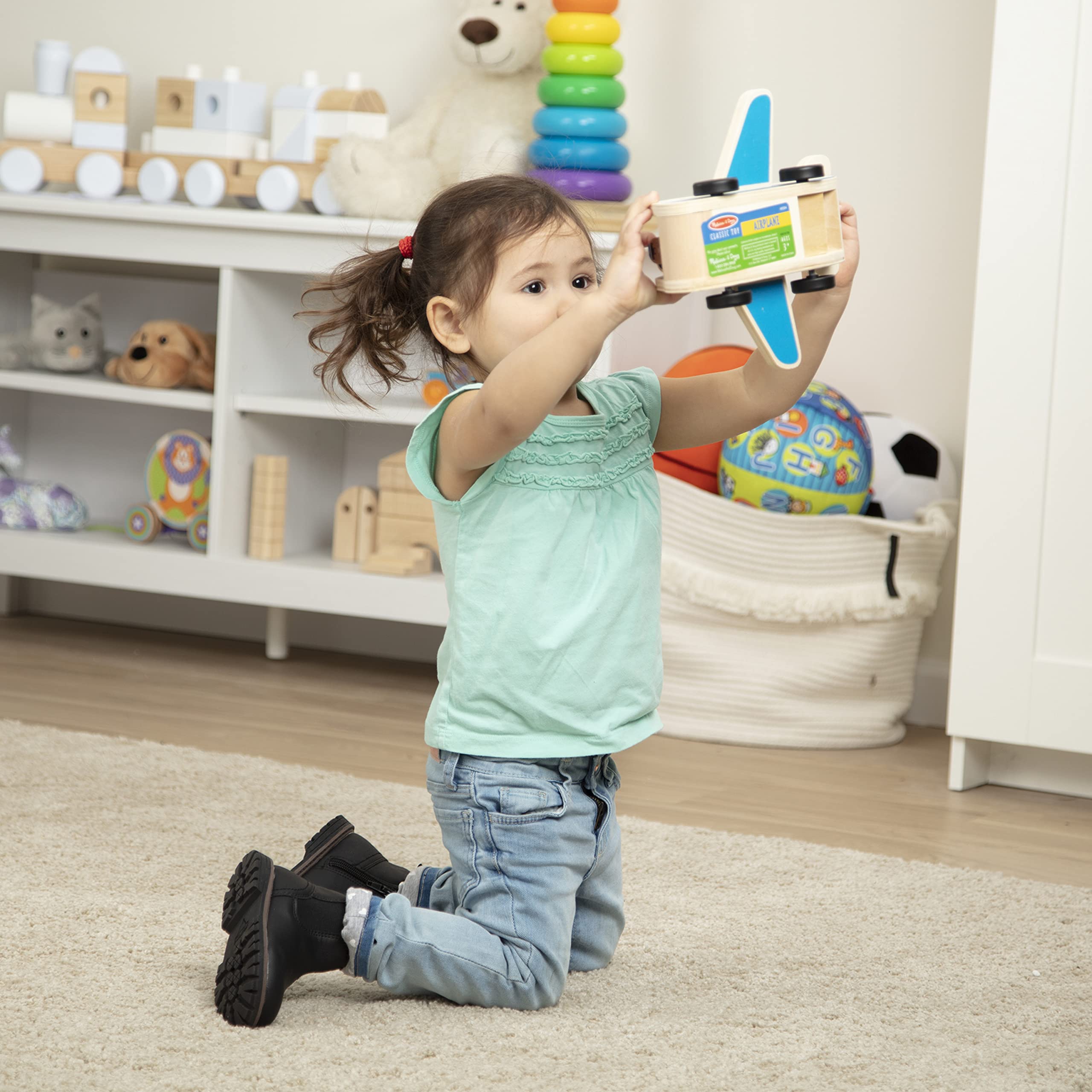 Buy now Melissa & Doug Wooden Airplane Play Set with 4 Play Figures and 4 Suitcases at indiglob india