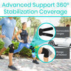 Buy now Vive Hinged Knee Brace - Relieves ACL, MCL, Meniscus Tear - Lightweight, Comfortable, Breathable Open Patella Wrap with Side Stabilizers - for Women & Men - Adjustable Strap for Tendonitis at indiglob india