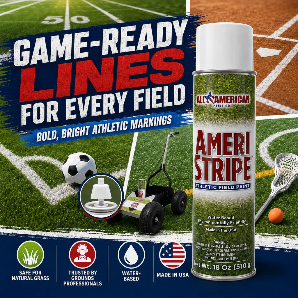 White Athletic Field Marking Spray Paint - 1 Case Pack (12 Cans) 18 oz of Paint per Can