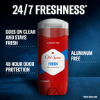 Old Spice Aluminum Free Deodorant for Men, High Endurance, 24/7 Lasting Freshness & Long Lasting Scent, 24/7 Advanced Sweat & Odor Protection, Fresh Scent, 3.0 oz (Pack of 2)