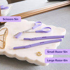 Plum Beauty Eyebrow Shaping Set – 2 Razors & Trimming Scissor with Brush