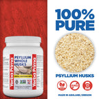 Yerba Prima Whole Psyllium Husk Fiber Supplement 20 oz (Pack of 2) - Vegan, Gluten Free, Non-GMO