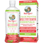 MaryRuth's Liquid Morning Multivitamin Essentials+, 2 Flavors, Vegan, 32oz | Vitamin A C D E B6 B12 Biotin Zinc, Mens Womens Multivitamin, Immune Support, Beauty, Sugar Free, Vegan, Ages 1+