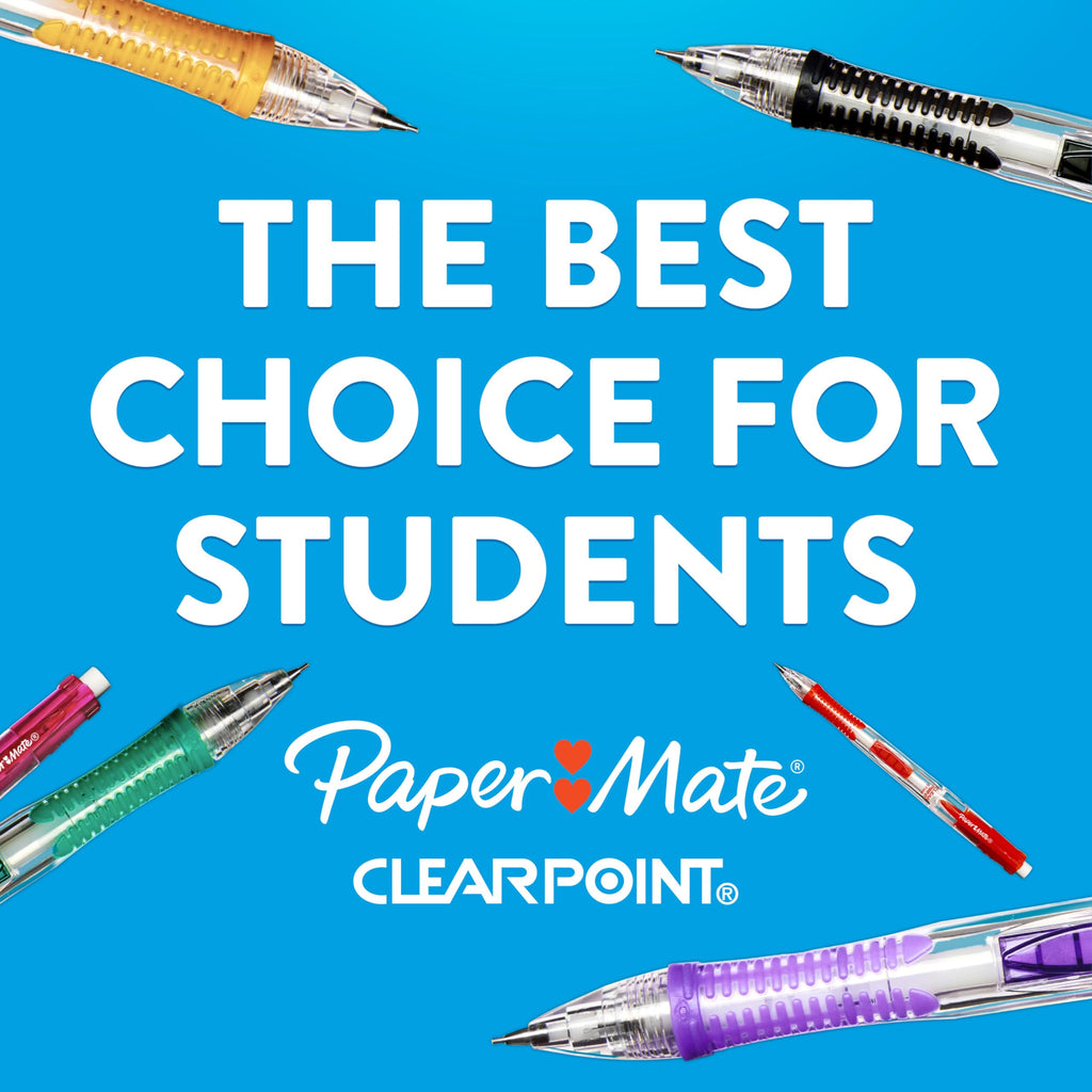 Paper Mate Clearpoint Mechanical Pencils, 0.7mm HB #2 Pencil Lead, Includes 2 Pencils, 1 Lead Refill, 2 Erasers - Back to School, Study Supplies, College, Note-Taking