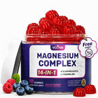Magnesium Glycinate Gummies, 500mg 14-in-1 Magnesium Complex, 60 Count | With Ashwagandha, L-Theanine, Zinc & Vitamin D3 to Support Relaxation, Sleep, Muscle & Immune Health