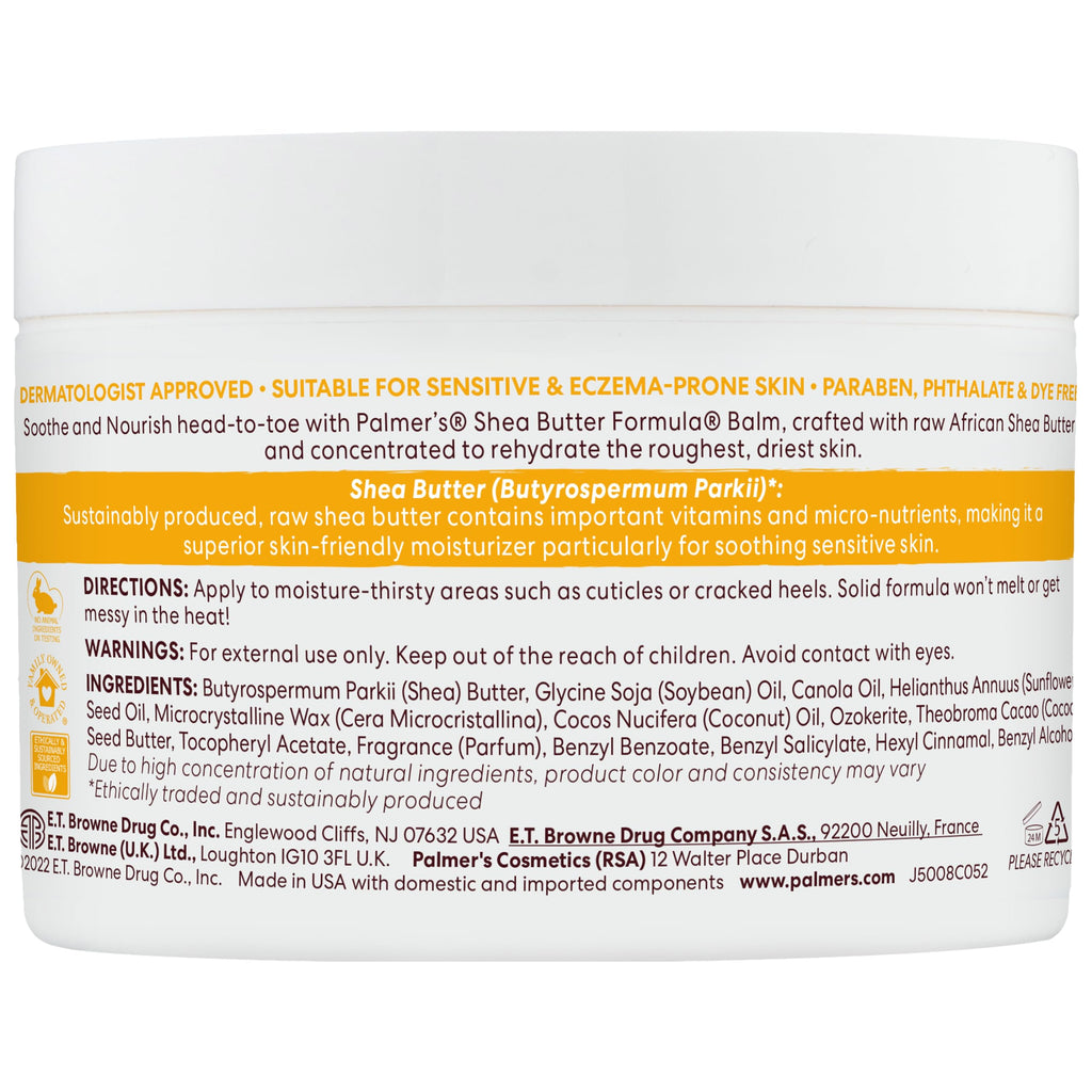 Palmer's Shea Butter Formula Raw African Shea Butter Balm, Nourishing Body Moisturizer for Rough, Dry Skin, 7.25 Ounces (Pack of 6)