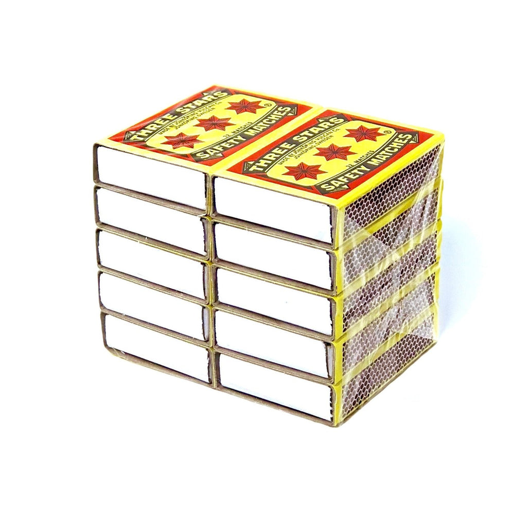 Three Stars Safety Matches, 10 pack