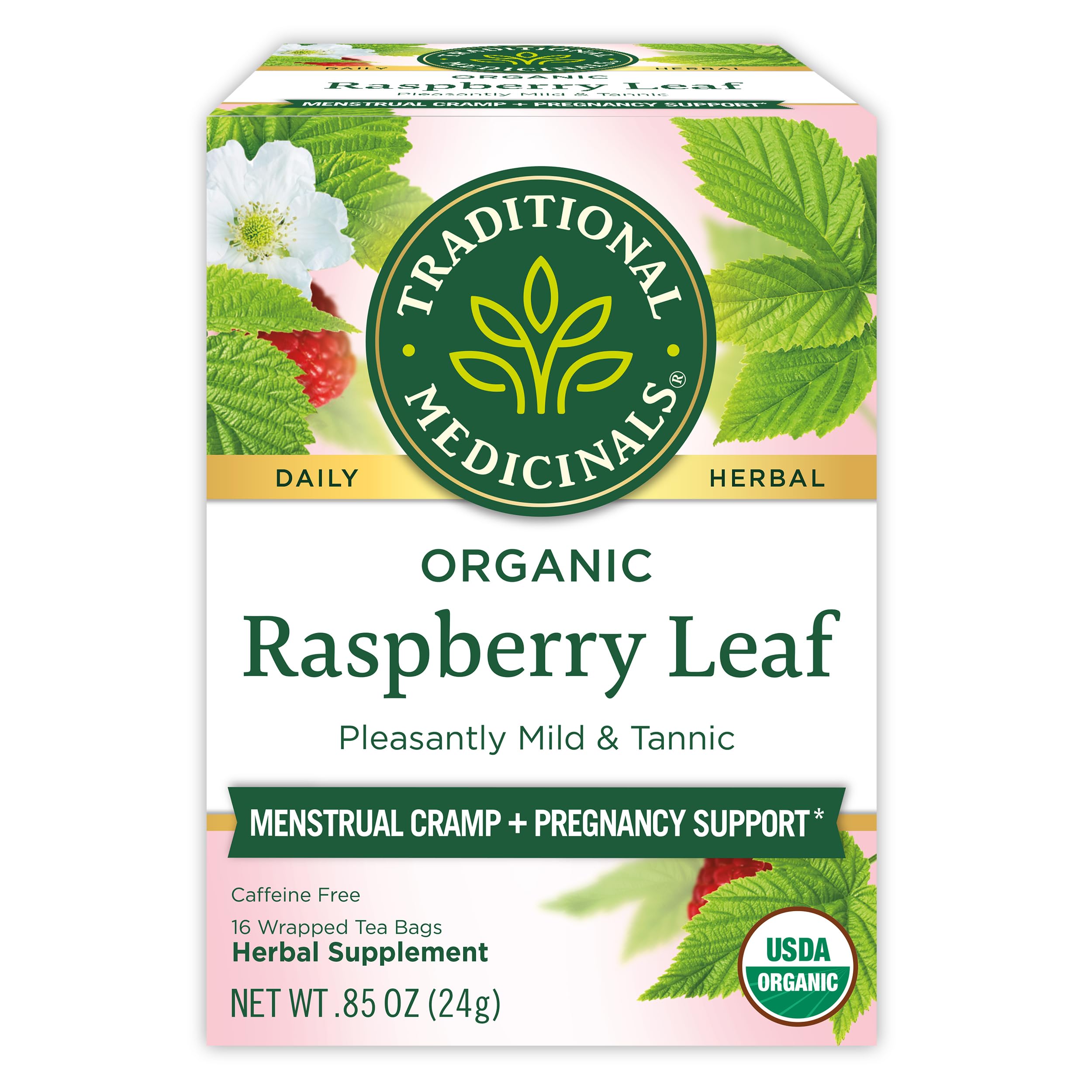 Buy now Traditional Medicinals Organic Raspberry Leaf Herbal Tea, Eases Menstrual Cramps & Supports Healthy Pregnancy, (Pack of 1) - 16 Tea Bags Raspberry 16 Count at indiglob india