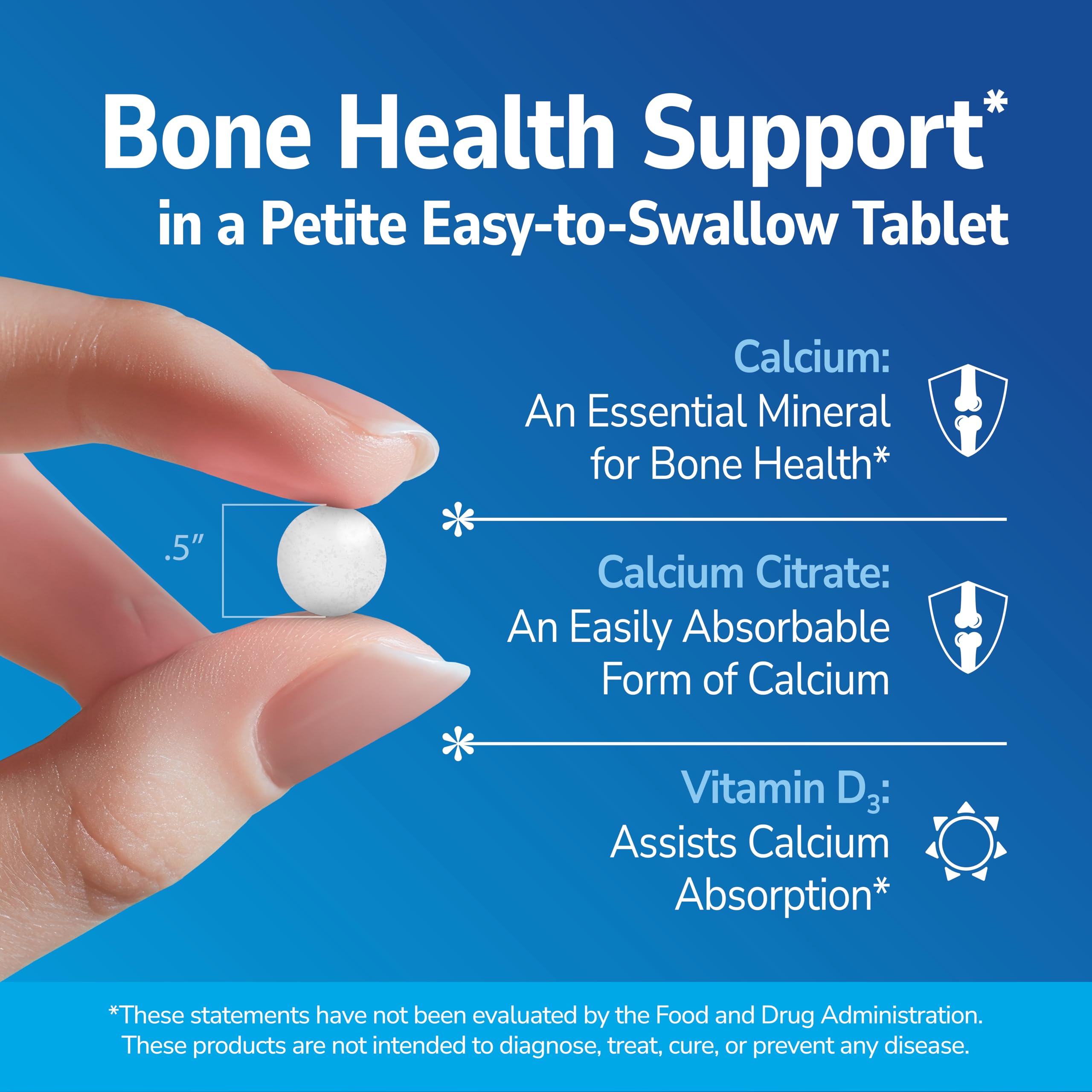 21st Century Calcium Citrate + D3 Petites, Easy to Swallow, 200 Count | Highly Absorbable Calcium Citrate with Vitamin D3, Compare VS. Citracal® +D3 Petites, Bone Strength & Density Support