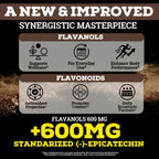 Black Forest High Flavanol Cocoa Powder - 1200mg Flavanols & Flavonoids with 600mg Epicatechin - 10X Concentrated Dark Cocoa Extract for Nitric Oxide and Wellness Support - Non-GMO Vegan
