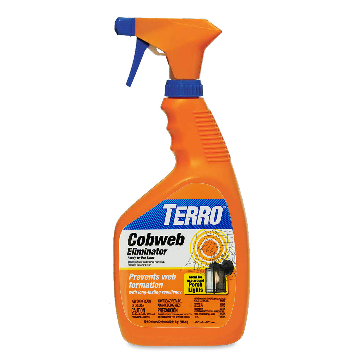 TERRO Cobweb Eliminator, Spiderweb Repellent Spray for Indoor & Outdoor Use