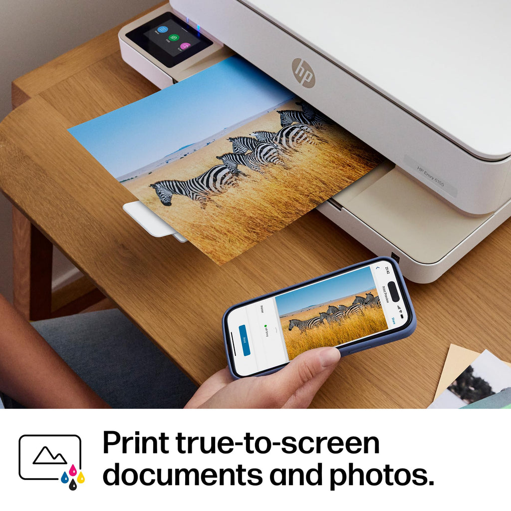 HP Envy 6155 Wireless All-in-One Color Inkjet Printer, Print, Scan, Copy, Duplex Printing Best-for-Home, 3 Month Trial of Instant Ink Included, AI-Capable (C2WR7A) Portobello