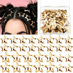 YGDZ Star Hair Clips Y2K Hair Barrettes, 20 PCS Gold 1.22" Y2K Hair Accessories, 10 PCS 1.61" Metal Snap Hair Clips for Girls Women, for Rave outfits, Concert
