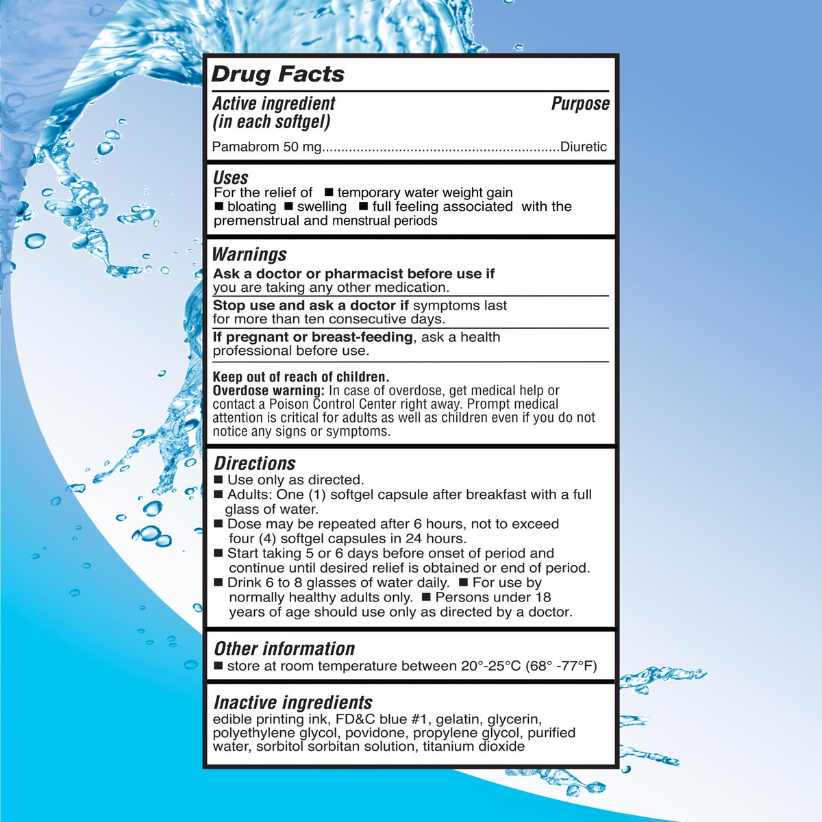 RIGHT REMEDIES Maximum Strength Caffeine-Free Diuretic, 50 mg, 120 Softgels