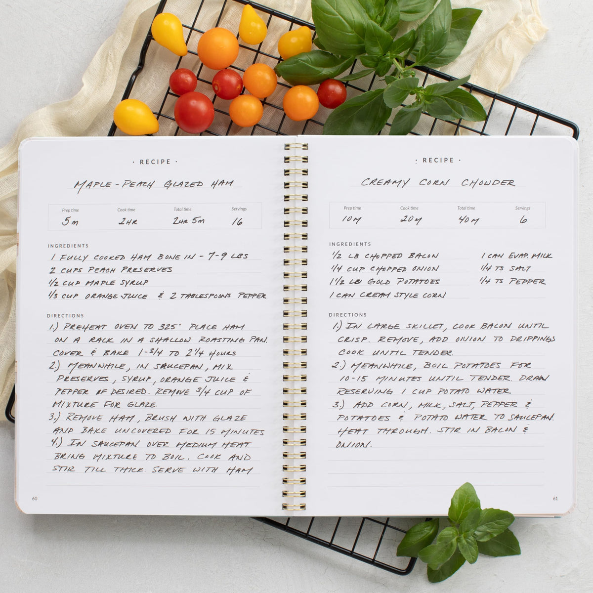 Aesthetic Recipe Book for 100+ Cherished Meals - Blank Cookbook to Write In