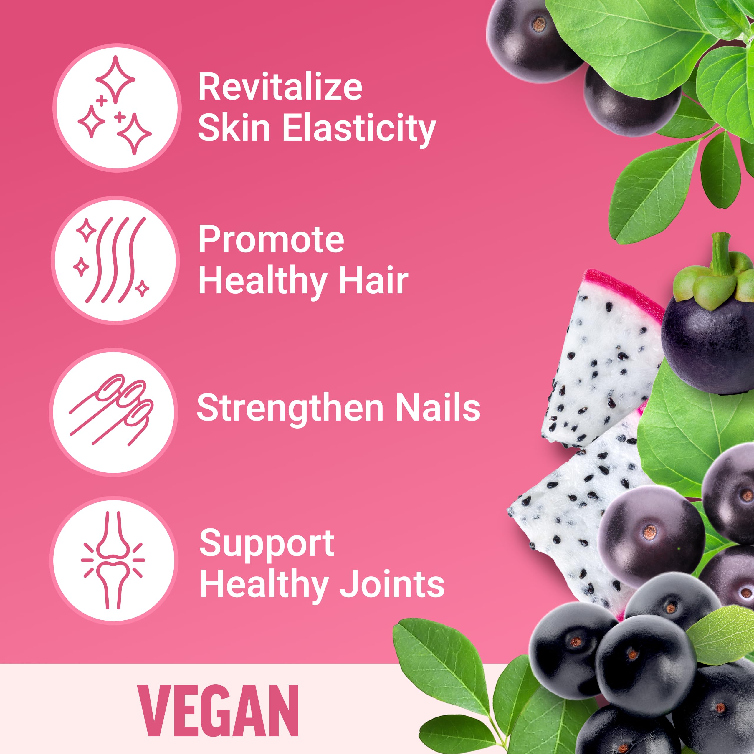 Force Factor Collagen Boosting Superfoods, Vegan Collagen Booster for Women | with Biotin, Hyaluronic Acid, and Vitamin C, for Hair, Skin, Nails, & Joint Support, Tropical Fruit, 60 Soft Chews