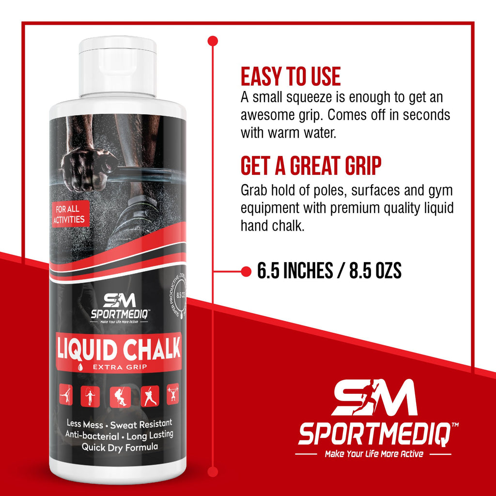 Pro Grade Liquid Chalk – Mess Free Professional Hand Grip for Gym, Weightlifting, Rock Climbing, Gymnastics, Rock Climbing - Dries in Seconds - 8.5 Oz