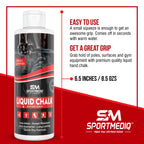 Pro Grade Liquid Chalk – Mess Free Professional Hand Grip for Gym, Weightlifting, Rock Climbing, Gymnastics, Rock Climbing - Dries in Seconds - 8.5 Oz