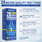 26 in 1 Water Test Kit for Drinking Water 158 Strips, Upgraded Home Water Testing Strips for Well & Tap Water, Detects Hardness, Chlorine, pH, Lead, Iron, Copper & Multiple Water Quality Contaminants