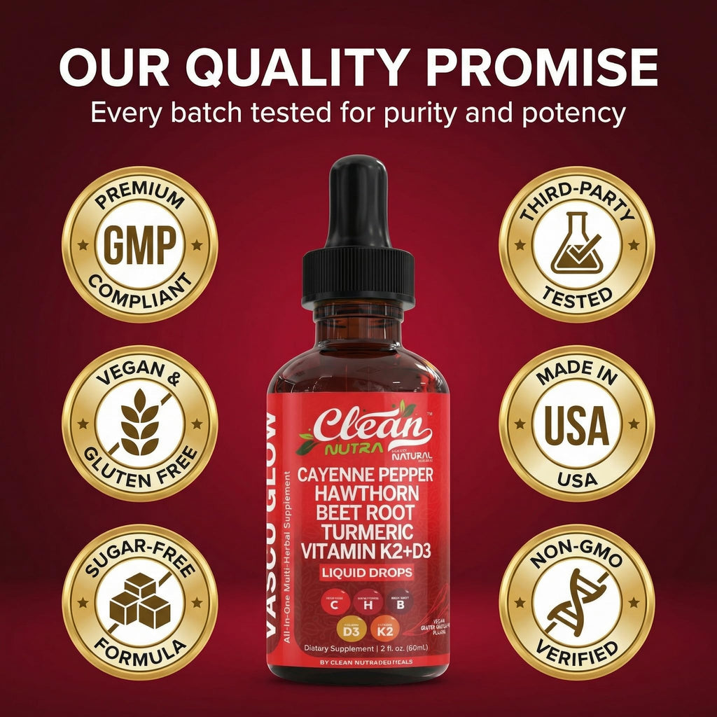 Clean Nutra Cayenne Pepper Drops Supplement Liquid + Hawthorn Berry, Vitamin D3 K2 Beet Root Powder, Ceylon Cinnamon, Turmeric Curcumin, Organic Panax Ginseng, Berberine Extract 1 Pack