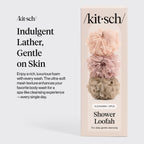 Kitsch Shower Loofah – Soft Mesh Body Scrubber & Bath Sponge - 3pc Set | for Daily Gentle Cleansing – Durable Loofah for Men and Women with Hanging Loop – Eco-Friendly, 100% PCR Material