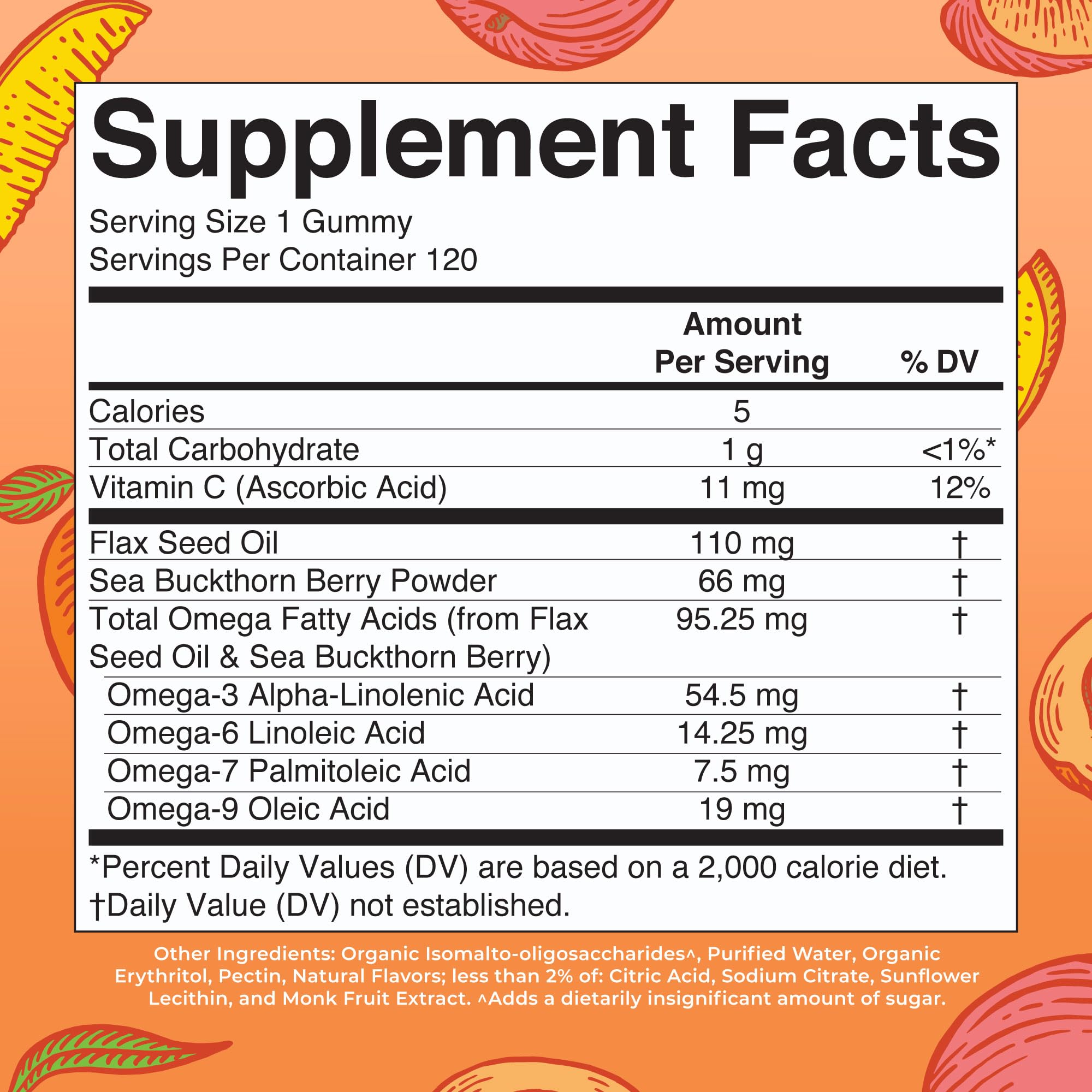 MaryRuth's Vegan Omega 3 6 7 9 Gummies, No Fish Taste, Up to 4 Month Supply | Up to 4 Month Supply, With Flaxseed Oil, No Fish Taste, Non-GMO