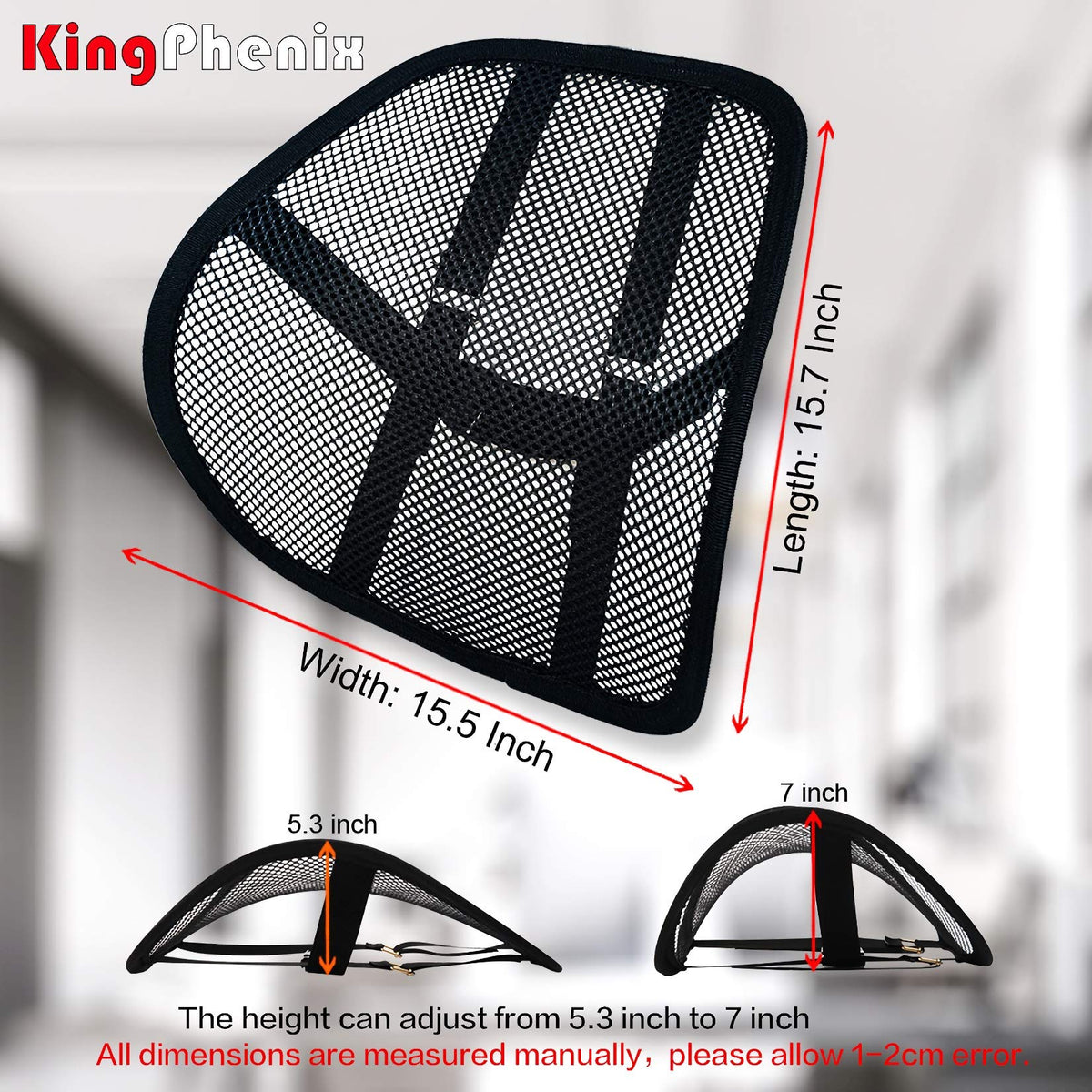kingphenix 2-Pack Mesh Lumbar Support for Car and Office Chair Comfort