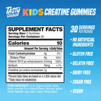 TASTY GAINS Kids & Teen Creatine Gummies with Vitamin B12 for Advanced Growth Support, Youth Sports Performance & Cellular Muscle Hydration Chewables, Ages 5+ (Strawberry, 60 Count)