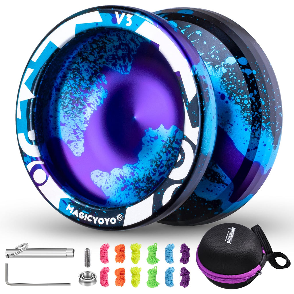 Buy now MAGICYOYO V3 Yoyo for Kids 8-12 or Above, Responsive Yoyo Professional with Dual Function, Professional Trick Yo yo for Adults with 12 Yo-yo Strings, KK Bearing, Bearing Puller, Axle,Case Bag -Black at indiglob india