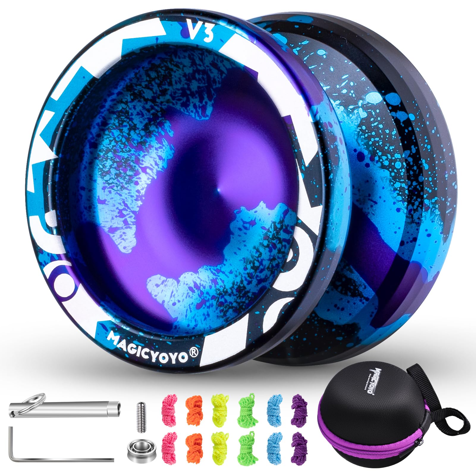 Buy now MAGICYOYO V3 Yoyo for Kids 8-12 or Above, Responsive Yoyo Professional with Dual Function, Professional Trick Yo yo for Adults with 12 Yo-yo Strings, KK Bearing, Bearing Puller, Axle,Case Bag -Black at indiglob india