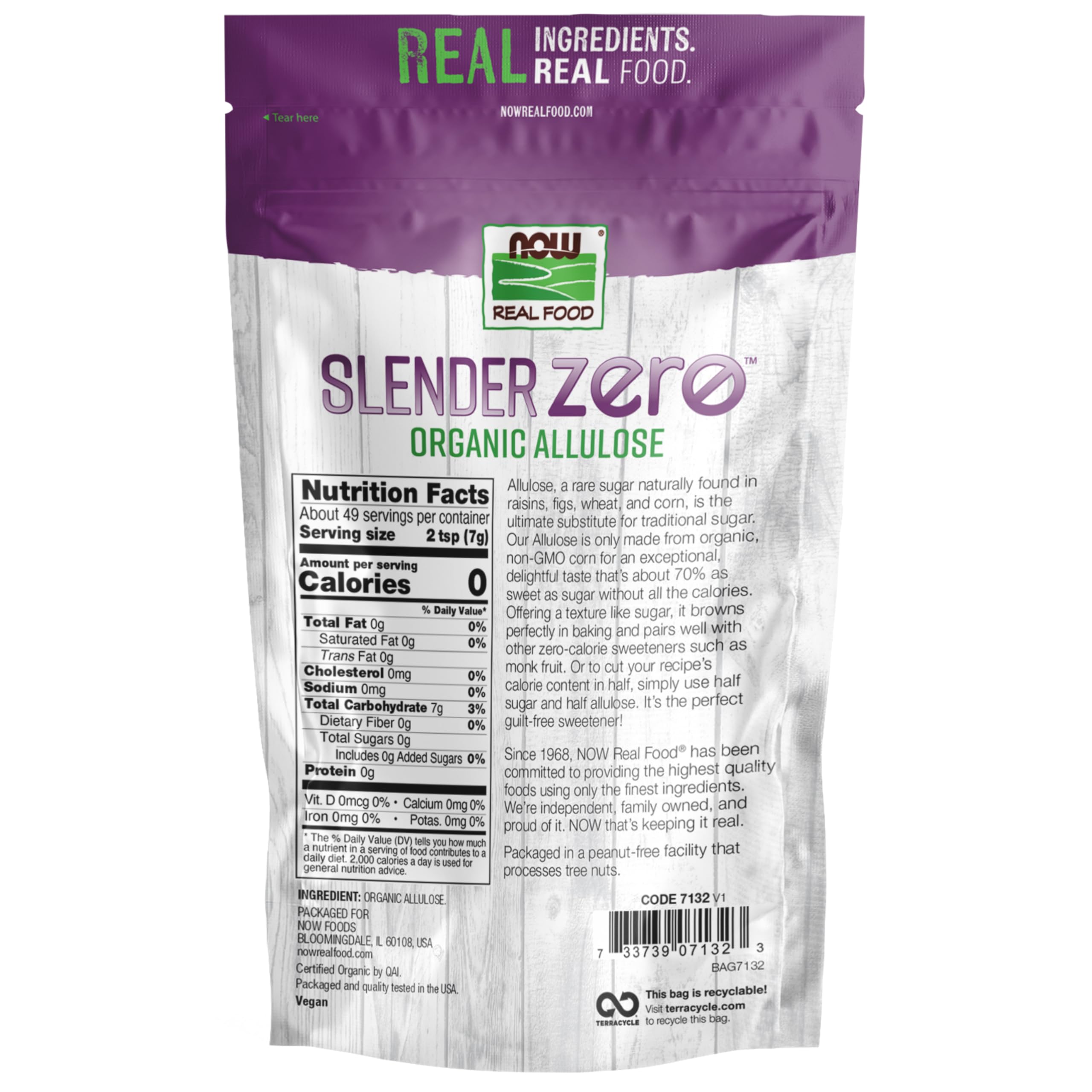 Buy now NOW Real Food, Slender Zero, Organic Allulose, Zero Calories, Sugar Substitute for Baking and Beverages, No Added Ingredients, Plant Based, 12 oz (340 g) at indiglob india