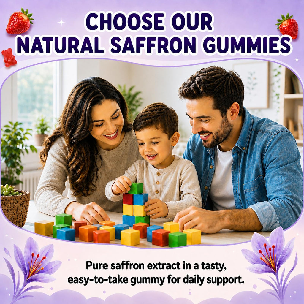 Saffron Gummies for Kids & Adults for Calm Mood, Focus & Daily Wellness