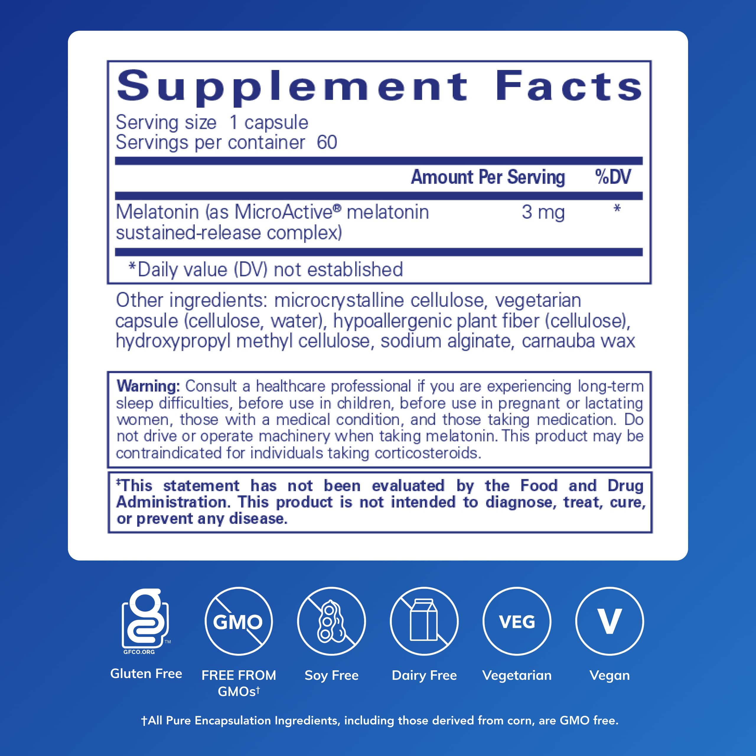 Pure Encapsulations Melatonin-SR, 60 Capsules | Extended Release Melatonin, Supports Restful Sleep*, Sleep Supplement, Gluten-Free and Vegan