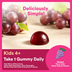 SmartyPants Kids Probiotic Gummies for Digestive Health: 2 Billion CFU Gut Health and Immune Support Supplement, Clinically Studied Probiotic, Gluten Free, Grape, 30 Count (30 Day Supply)