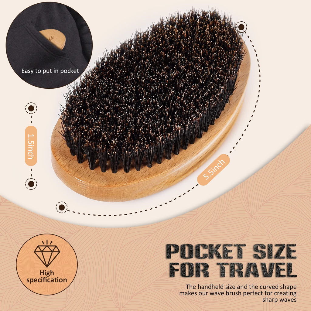 Buy now Wave Brush for Men - Beech Wood & Black Boar Bristle Brush for Cultivating Beards, Hair Waves, and Wolfing at indiglob india
