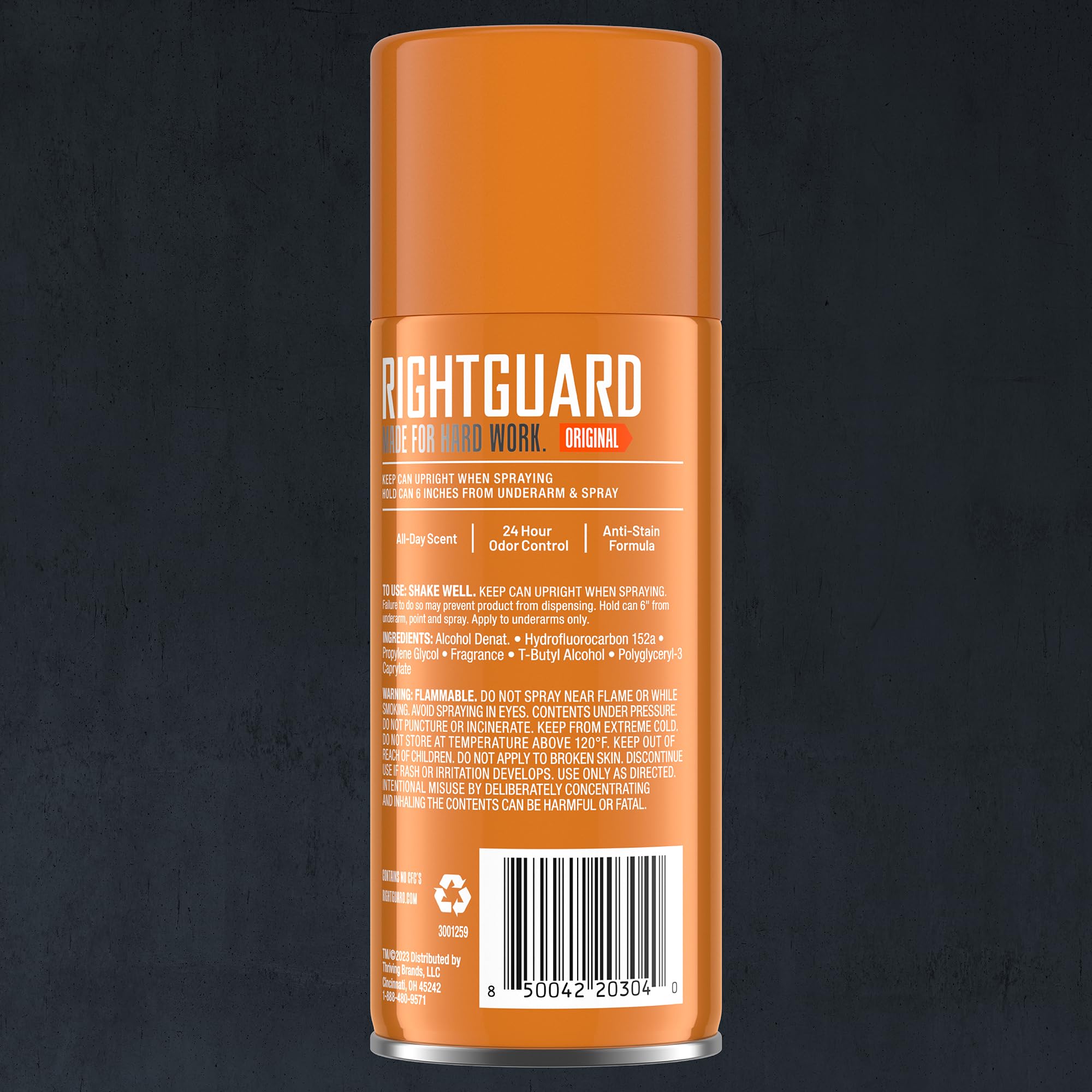 Right Guard Sport Original Scent Deodorant Spray - Aluminum Free Spray Deodorant for Men, 24-Hour Odor Protection, Anti-Stain, & Long-Lasting, 8.5 oz (2 Pack)