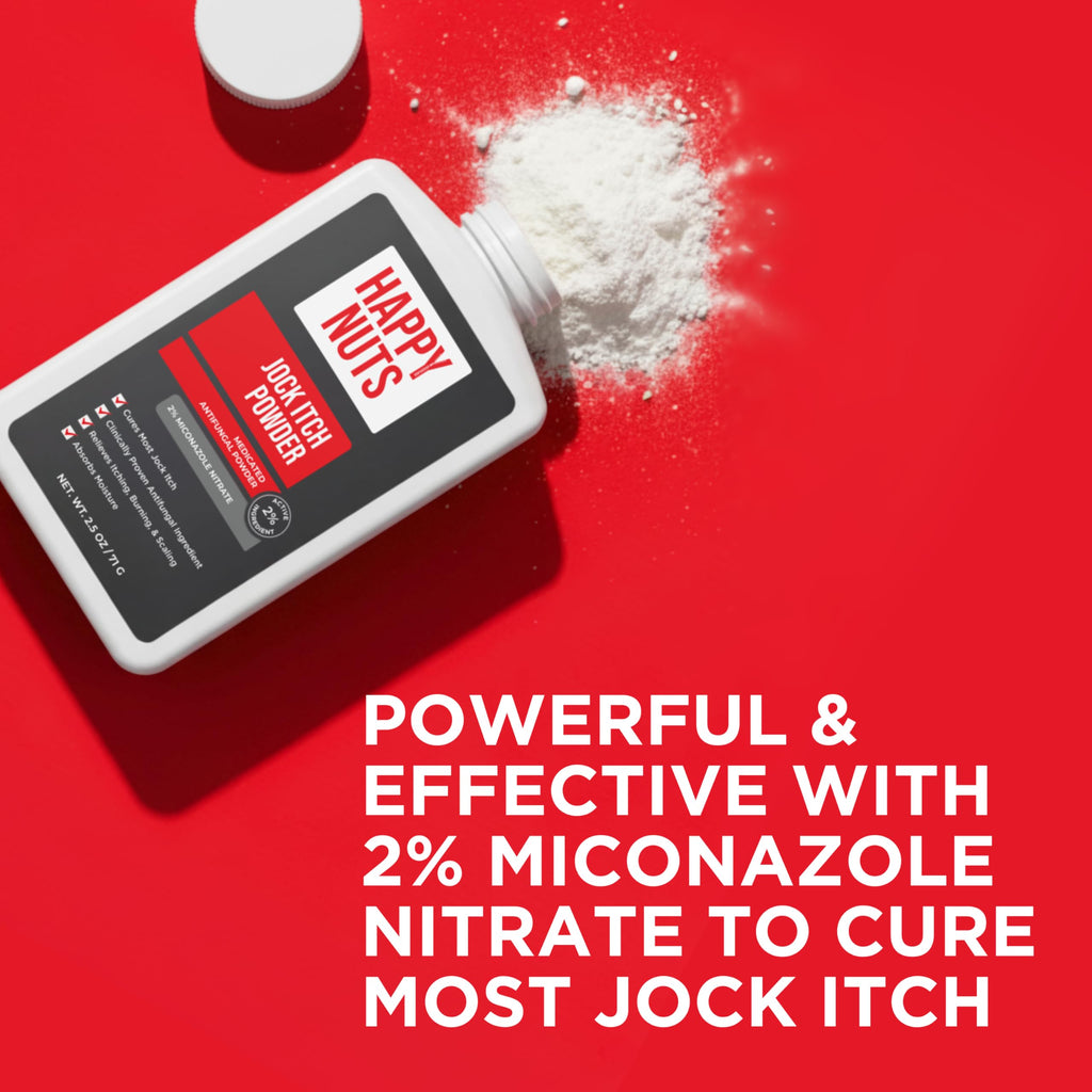 HAPPY NUTS Jock Itch OTC Antifungal Athletes Foot Treatment Powder
