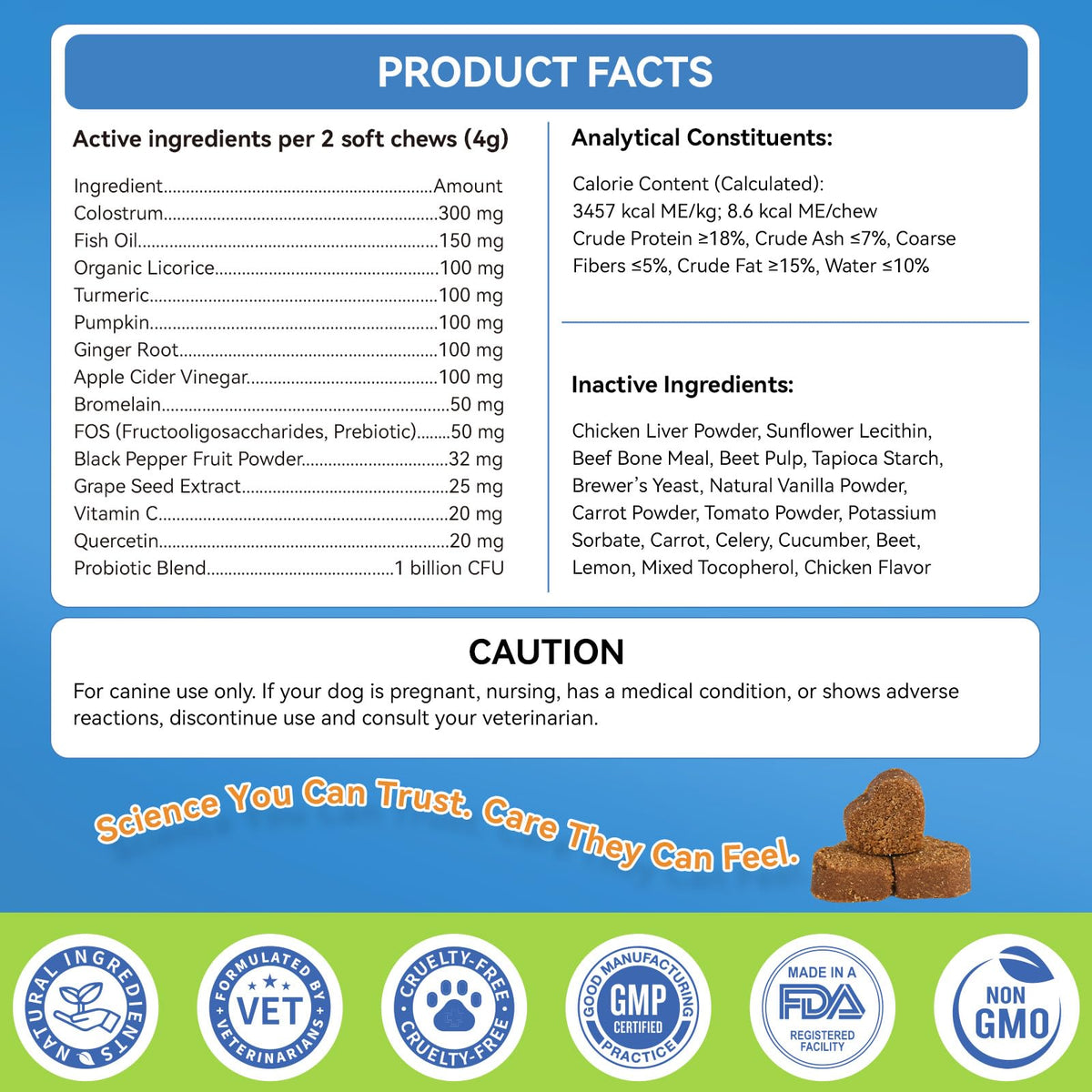 WEALLIN Dog Allergy Chews with Probiotics, Skin & Immune Support, 200 Ct