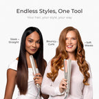 TYMO Flat Iron Hair Straightener and Curler 2 in 1 with 10s Fast Heating, 1 Inch Professional Titanium Straightening Curling Iron with 32 Adjustable Temp and Automatic Shut Off, Champagne