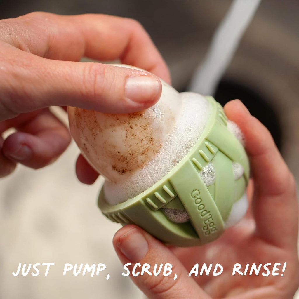 GoodEgg Enzyme Egg Wash Cleaning Solution, Foaming Spray Pump, Refillable