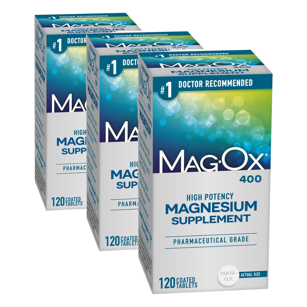 Mag-Ox High Potency Magnesium Supplement, Tablets, 60 Count | Pharmaceutical Grade Magnesium Oxide, 482 mg Per Dose, Magox 400 Magnesium