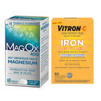 Vitron-C High Potency Iron Supplement, 60ct and Mag-Ox 400 Magnesium Mineral Supplement 60ct