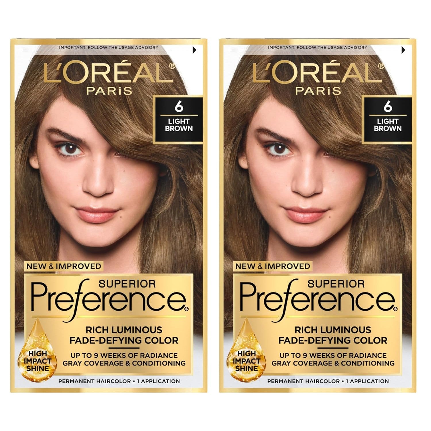 Buy now L'Oreal Paris Superior Preference Luminous Fade-Defying Permanent Hair Color, Hair Dye For Up to 9 Weeks of Radiance, Light Ash Blonde 9A, 1 Hair Dye Kit 6 Light Brown 1 Count (Pack of 2) at indiglob india