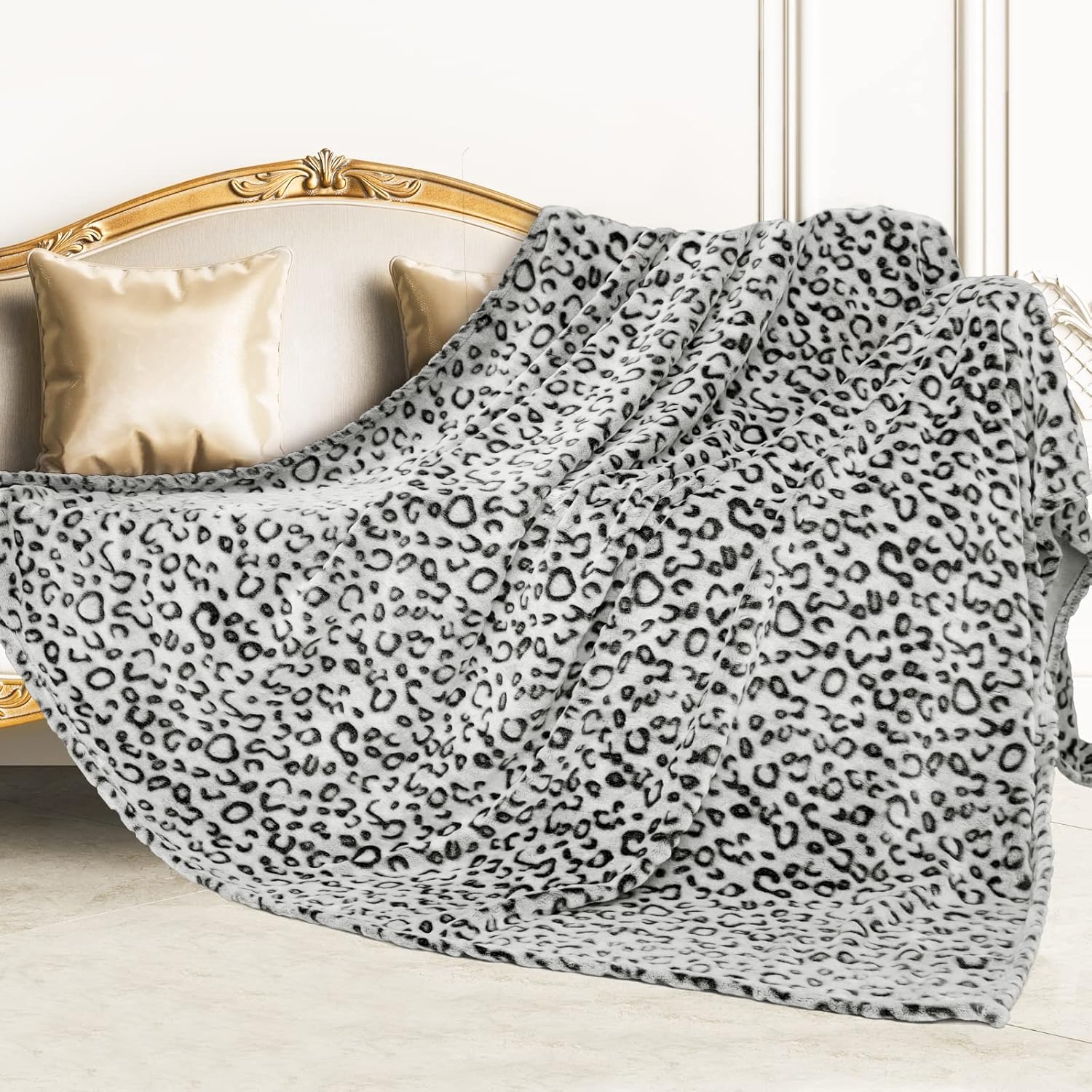 Buy now Fleece Cheetah Print Blanket Black Gray Small Kids Throw Blanket Lightweight Cozy Leopard Print Blanket Birthday Gifts for Teens Girls Boys Twin Size 60" x 80" (150 x 200 cm) Leopard Black at indiglob india