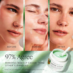 Buy now Farmacy Makeup Remover Cleansing Balm - Green Clean Waterproof Makeup Remover + Oil Based Cleanser - Gentle Exfoliating Double Cleanser - Melts From Balm to Milky Lather (100ml) at indiglob india