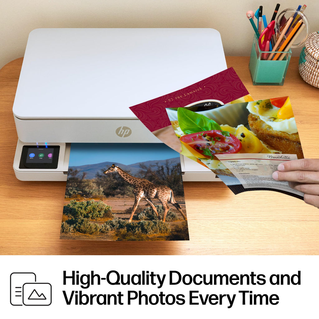 HP Envy 6155 Wireless All-in-One Color Inkjet Printer, Print, Scan, Copy, Duplex Printing Best-for-Home, 3 Month Trial of Instant Ink Included, AI-Capable (C2WR7A) Portobello