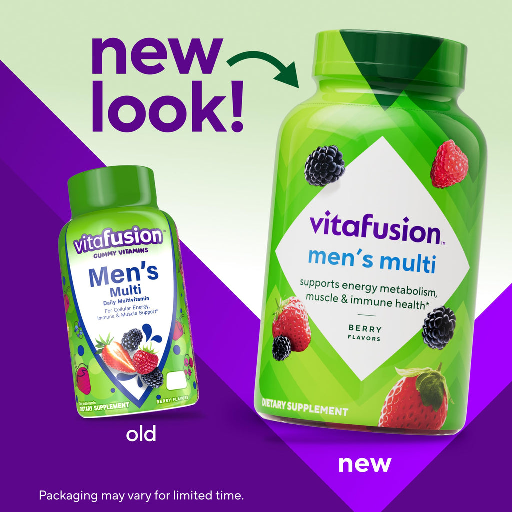 Vitafusion Men's Multivitamin Gummies | 120 Gummy Vitamins for Adults | Berry Flavor | Gluten-Free Supplement