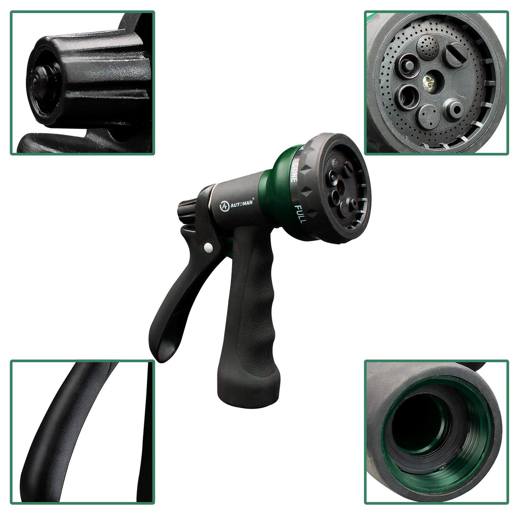 Buy now AUTOMAN-Garden-Hose-Nozzle, ABS Water Spray Nozzle with 7 Adjustable Watering Patterns, Slip Resistant for Watering Plants, Lawn& Garden, Washing Cars, Cleaning, Showering Pets & Outdoor Fun. at indiglob india